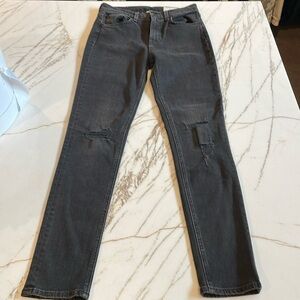 Rag and Bone dark grey distressed jeans